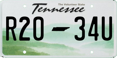 TN license plate R2034U