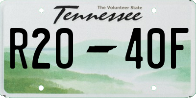 TN license plate R2040F