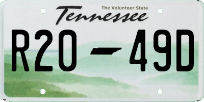 TN license plate R2049D