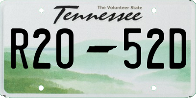 TN license plate R2052D