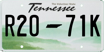 TN license plate R2071K