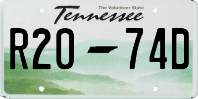 TN license plate R2074D