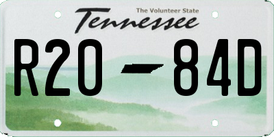 TN license plate R2084D
