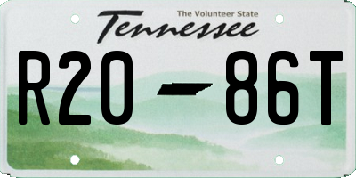 TN license plate R2086T