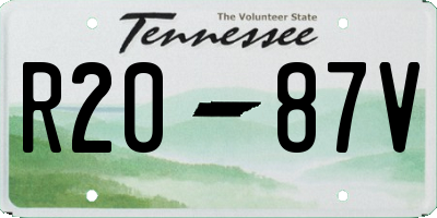 TN license plate R2087V