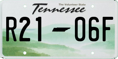 TN license plate R2106F