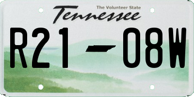 TN license plate R2108W