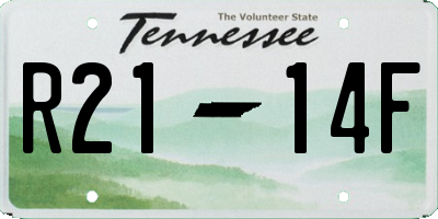 TN license plate R2114F