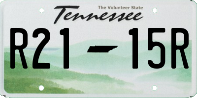 TN license plate R2115R