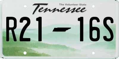 TN license plate R2116S