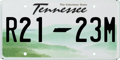 TN license plate R2123M