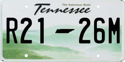 TN license plate R2126M