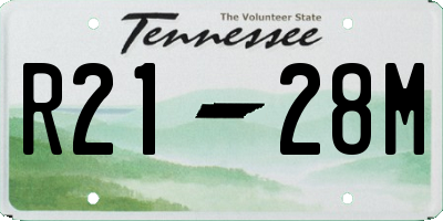 TN license plate R2128M