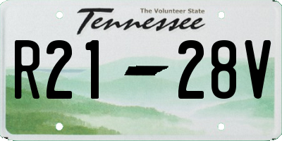 TN license plate R2128V
