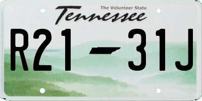 TN license plate R2131J