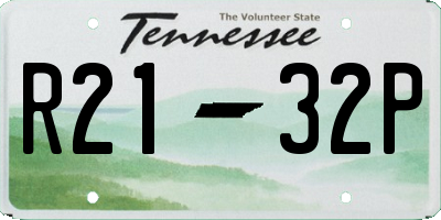 TN license plate R2132P