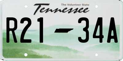 TN license plate R2134A