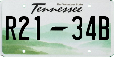 TN license plate R2134B