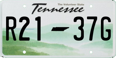 TN license plate R2137G