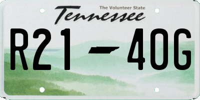 TN license plate R2140G