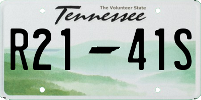 TN license plate R2141S