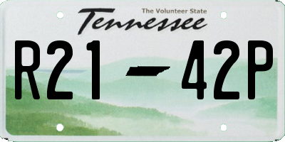 TN license plate R2142P