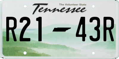 TN license plate R2143R