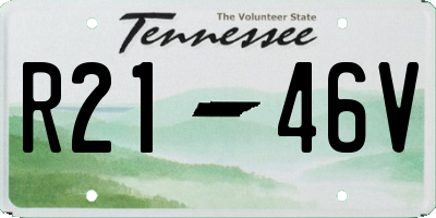 TN license plate R2146V