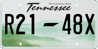 TN license plate R2148X