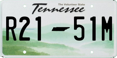 TN license plate R2151M