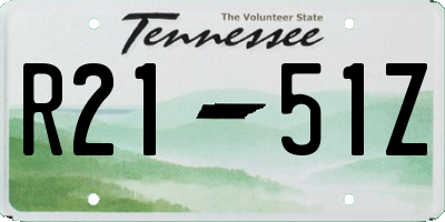 TN license plate R2151Z