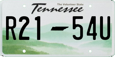 TN license plate R2154U