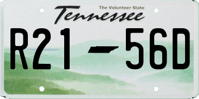 TN license plate R2156D