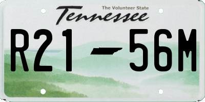 TN license plate R2156M