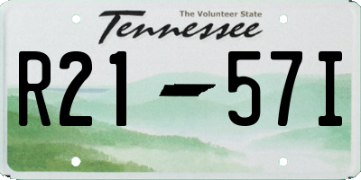 TN license plate R2157I