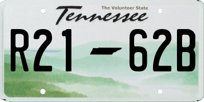 TN license plate R2162B