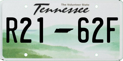 TN license plate R2162F