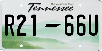 TN license plate R2166U