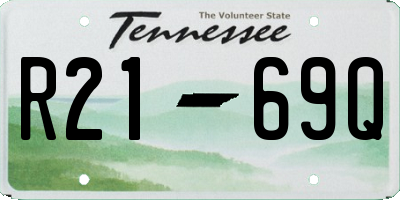 TN license plate R2169Q