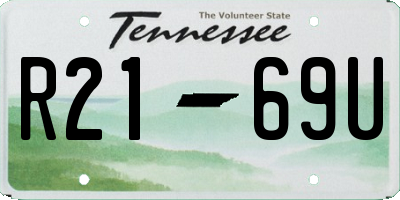 TN license plate R2169U