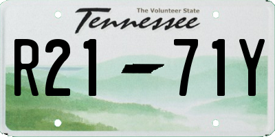 TN license plate R2171Y