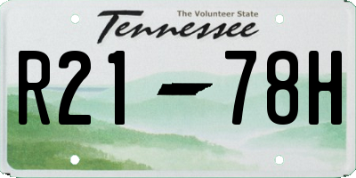 TN license plate R2178H