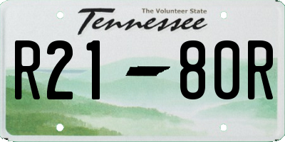 TN license plate R2180R