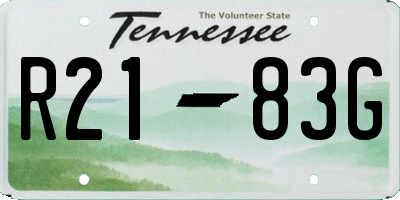 TN license plate R2183G