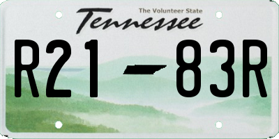 TN license plate R2183R