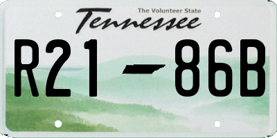 TN license plate R2186B