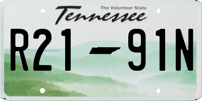 TN license plate R2191N