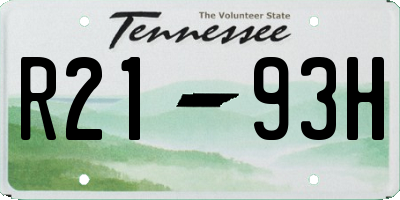 TN license plate R2193H