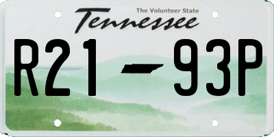 TN license plate R2193P