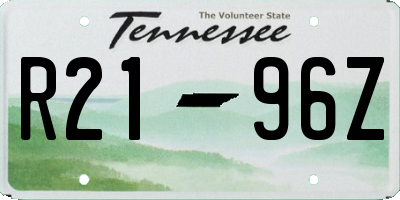 TN license plate R2196Z